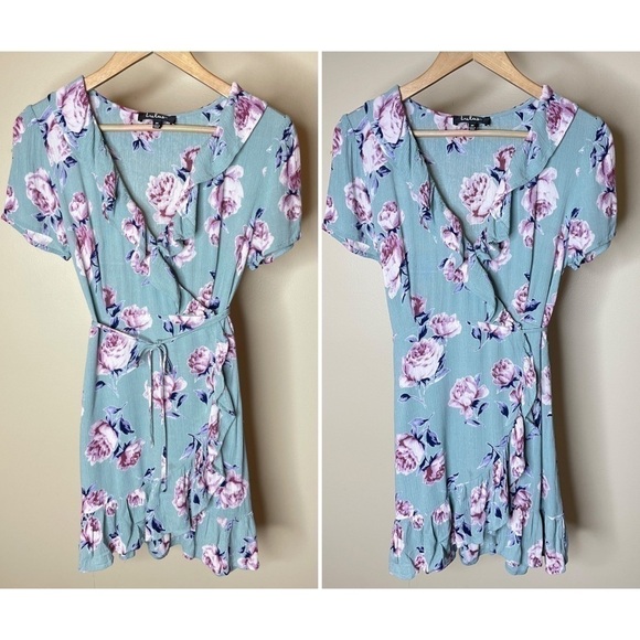 Lulu's Gardenia Floral Print Wrap Dress SIze M - Picture 5 of 16